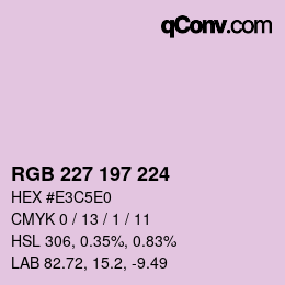 Farbcode: RGB 227 197 224 | qconv.com