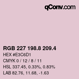 カラーコード: RGB 227 198.8 209.4 | qconv.com