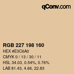 Color code: RGB 227 198 160 | qconv.com