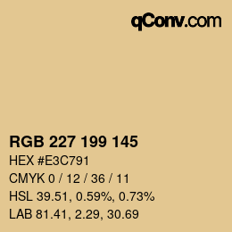 Farbcode: RGB 227 199 145 | qconv.com