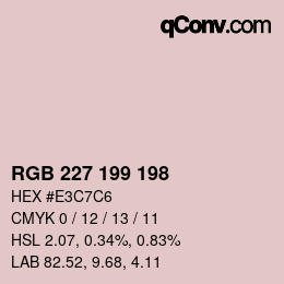 Color code: RGB 227 199 198 | qconv.com