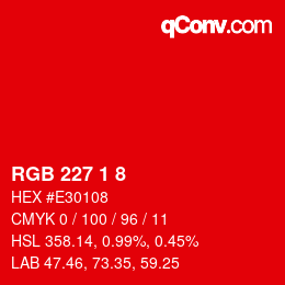 Color code: RGB 227 1 8 | qconv.com