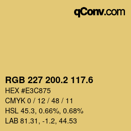 カラーコード: RGB 227 200.2 117.6 | qconv.com