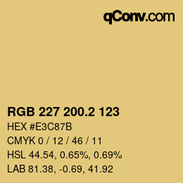 カラーコード: RGB 227 200.2 123 | qconv.com