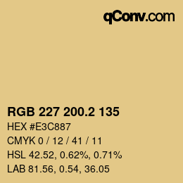 カラーコード: RGB 227 200.2 135 | qconv.com