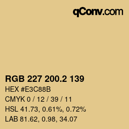カラーコード: RGB 227 200.2 139 | qconv.com
