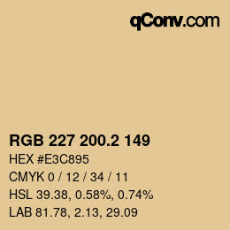 カラーコード: RGB 227 200.2 149 | qconv.com