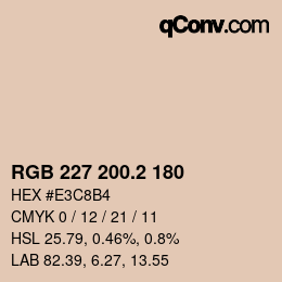 カラーコード: RGB 227 200.2 180 | qconv.com