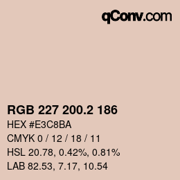 カラーコード: RGB 227 200.2 186 | qconv.com