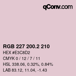 カラーコード: RGB 227 200.2 210 | qconv.com