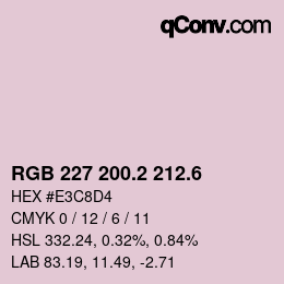 カラーコード: RGB 227 200.2 212.6 | qconv.com