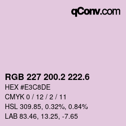 カラーコード: RGB 227 200.2 222.6 | qconv.com