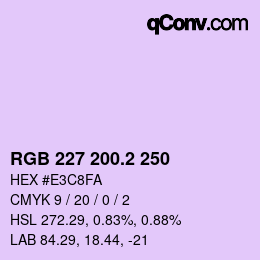 カラーコード: RGB 227 200.2 250 | qconv.com