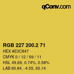 カラーコード: RGB 227 200.2 71 | qconv.com