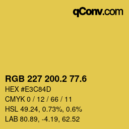 カラーコード: RGB 227 200.2 77.6 | qconv.com
