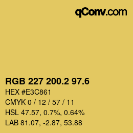 カラーコード: RGB 227 200.2 97.6 | qconv.com