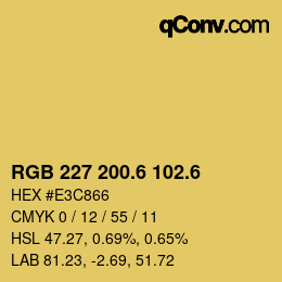 カラーコード: RGB 227 200.6 102.6 | qconv.com