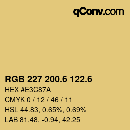 カラーコード: RGB 227 200.6 122.6 | qconv.com