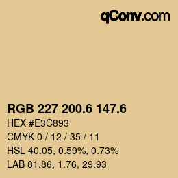 カラーコード: RGB 227 200.6 147.6 | qconv.com