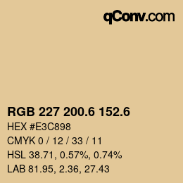 カラーコード: RGB 227 200.6 152.6 | qconv.com
