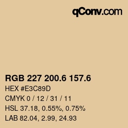 カラーコード: RGB 227 200.6 157.6 | qconv.com
