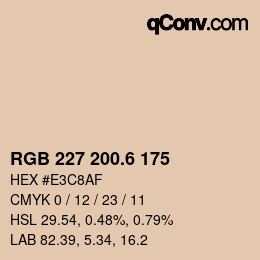 カラーコード: RGB 227 200.6 175 | qconv.com