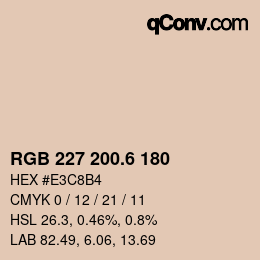 カラーコード: RGB 227 200.6 180 | qconv.com