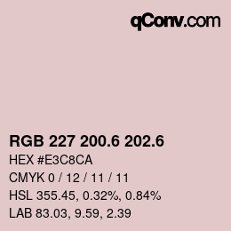 カラーコード: RGB 227 200.6 202.6 | qconv.com