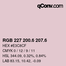 カラーコード: RGB 227 200.6 207.6 | qconv.com