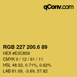 カラーコード: RGB 227 200.6 89 | qconv.com