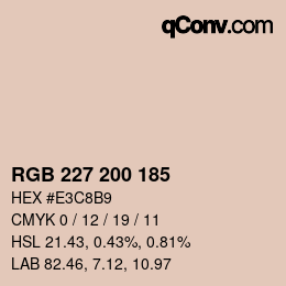 Color code: RGB 227 200 185 | qconv.com