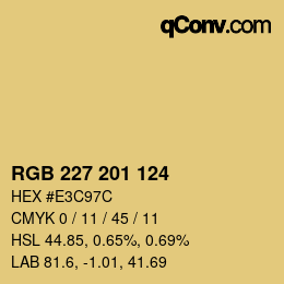 颜色代码: RGB 227 201 124 | qconv.com