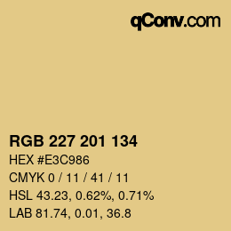 Color code: RGB 227 201 134 | qconv.com