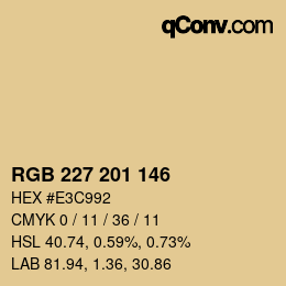 Código de color: RGB 227 201 146 | qconv.com