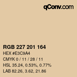 カラーコード: RGB 227 201 164 | qconv.com