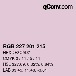 Color code: RGB 227 201 215 | qconv.com