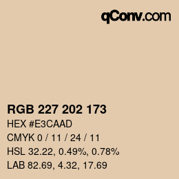 Color code: RGB 227 202 173 | qconv.com