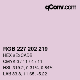 颜色代码: RGB 227 202 219 | qconv.com