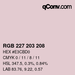 Color code: RGB 227 203 208 | qconv.com