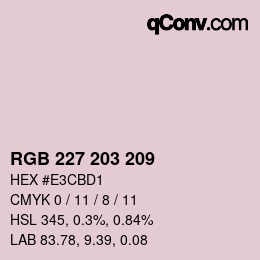 Color code: RGB 227 203 209 | qconv.com