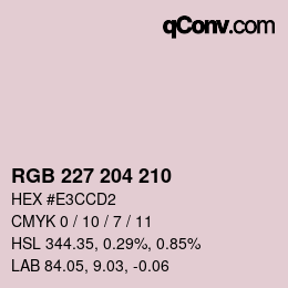 Code couleur: RGB 227 204 210 | qconv.com
