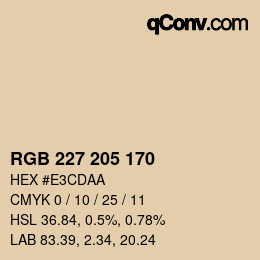 Código de color: RGB 227 205 170 | qconv.com