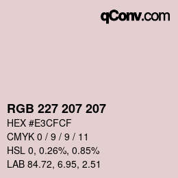 颜色代码: RGB 227 207 207 | qconv.com