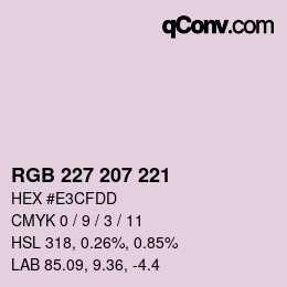 颜色代码: RGB 227 207 221 | qconv.com