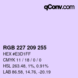 Color code: RGB 227 209 255 | qconv.com