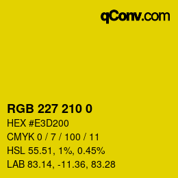 Farbcode: RGB 227 210 0 | qconv.com