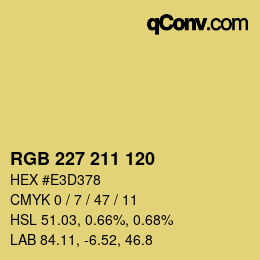 颜色代码: RGB 227 211 120 | qconv.com