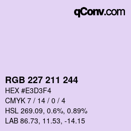 颜色代码: RGB 227 211 244 | qconv.com