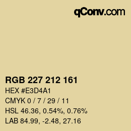 Color code: RGB 227 212 161 | qconv.com
