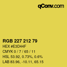 颜色代码: RGB 227 212 79 | qconv.com